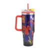 Termo Alto Doble Pared Con Boquilla Y Popote 1.2 L. Spiderman Brand New Day