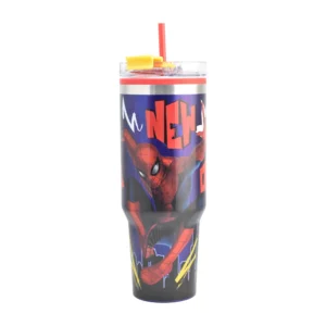 2415-6438-3_1 Termo Alto Doble Pared Con Boquilla Y Popote 1.2 L. Spiderman Brand New Day