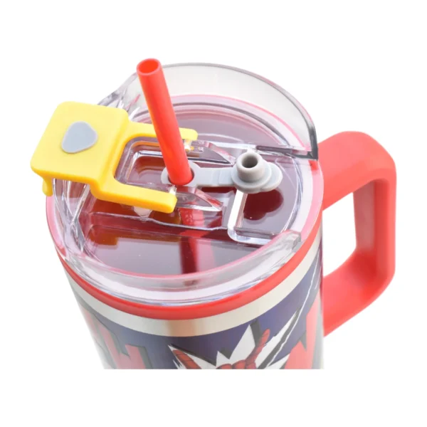 Termo Alto Doble Pared Con Boquilla Y Popote 1.2 L. Spiderman Brand New Day