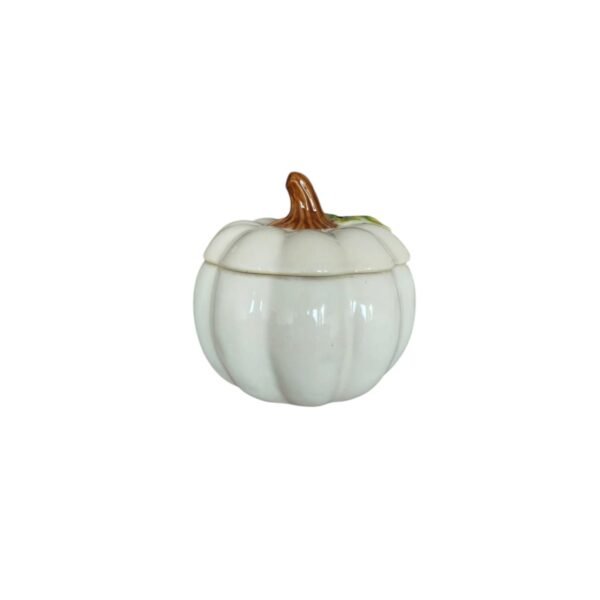 Tarro Con Tapa En Forma De Calabaza Blanca