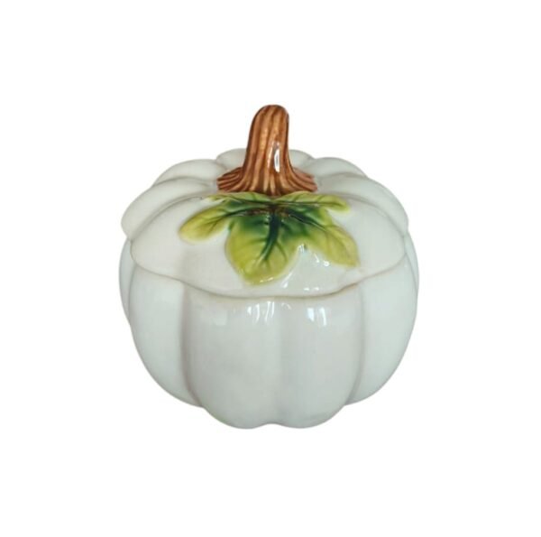 Tarro Con Tapa En Forma De Calabaza Blanca