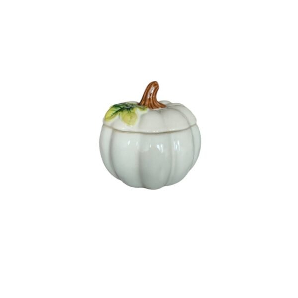Tarro Con Tapa En Forma De Calabaza Blanca